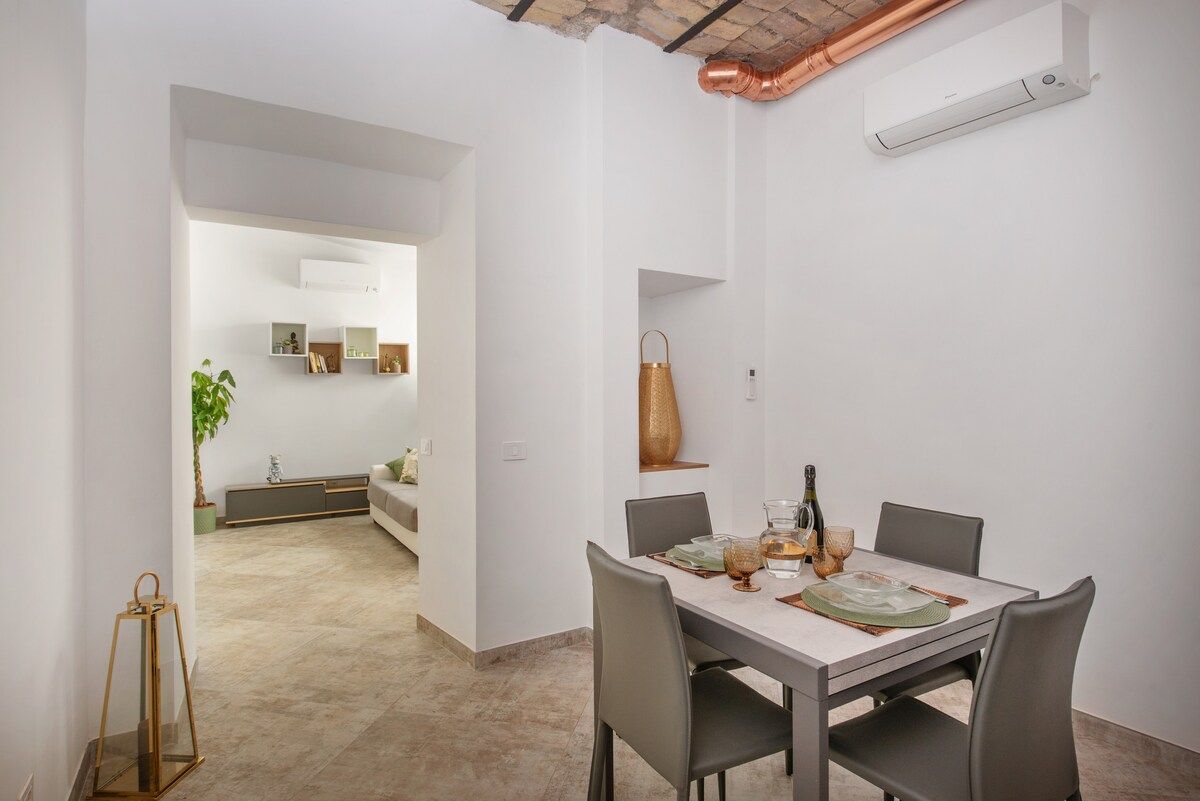 Dining area set for two