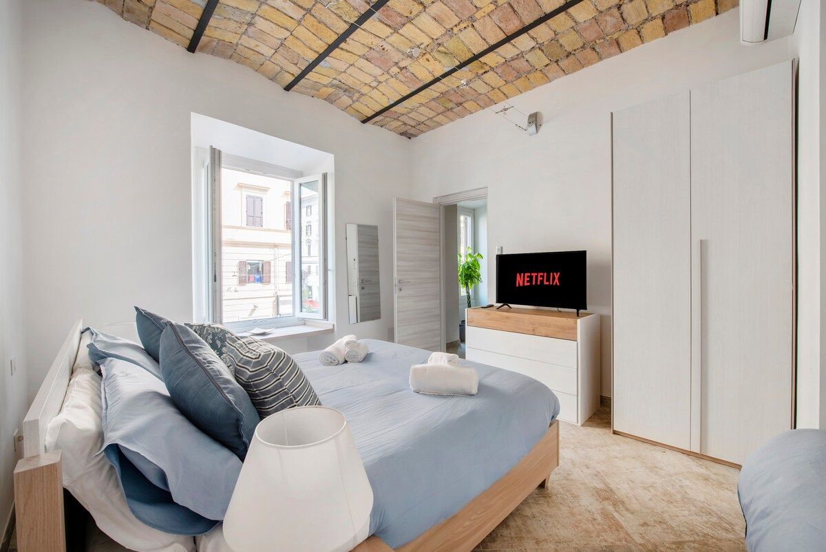 Second bedroom with double and single bed